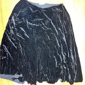 Marina Rinaldi Designer Velvet Plus Size Skirt Black Size 23 Classy